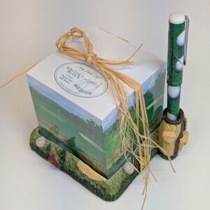 Lady Jayne Ltd Golf Writer's Memo Pad, Pen & Holder Set Office Desk Accessory